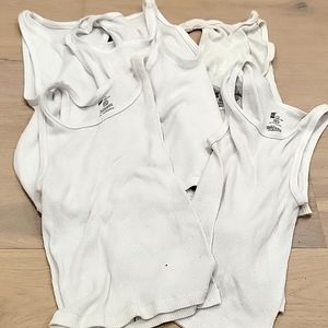 Set of Seven boys youth size small white tank tops undershirts or sleep shirts